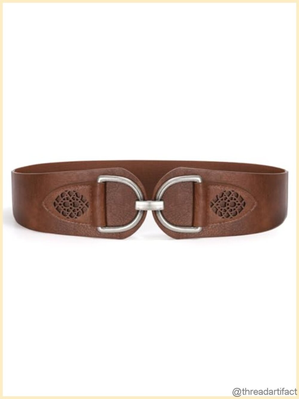 Women's Wide Elastic Stretchy Belt with Chunky Metal Buckle